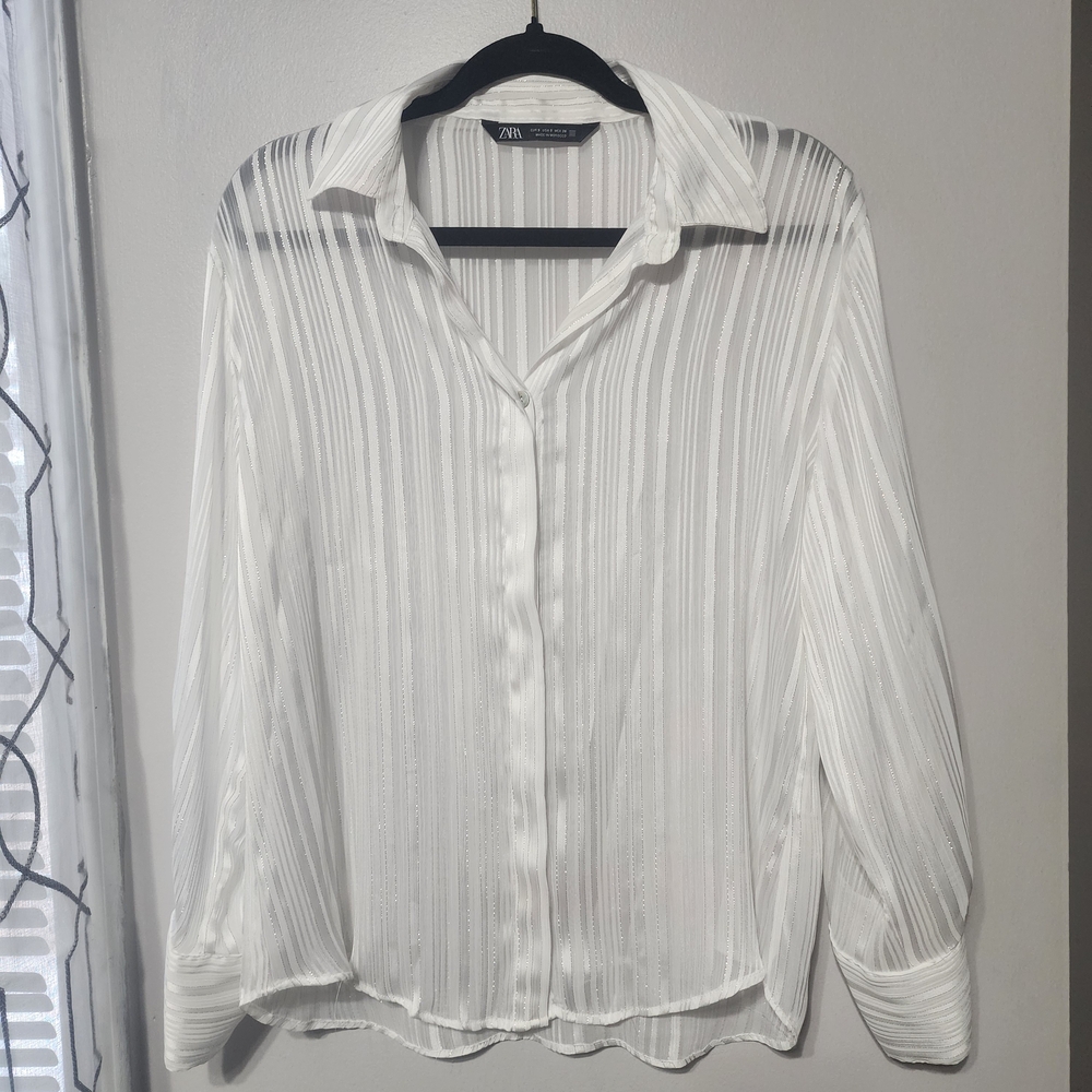 Zara Elegant White Button Down Shirt